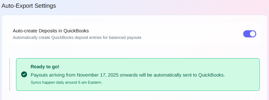 Auto-Export Setttings