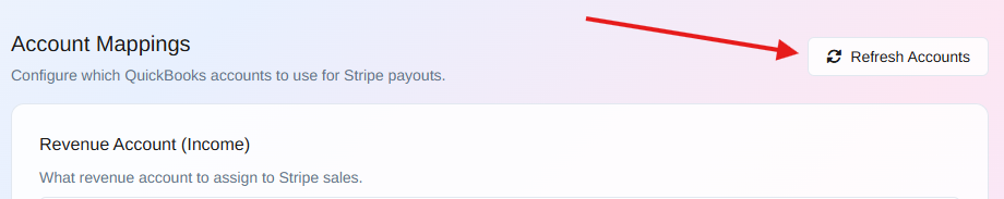 Refresh account button